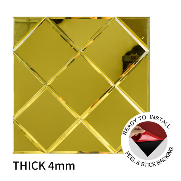 Zelfklevende tegel | Goud glas | 300x300x4mm