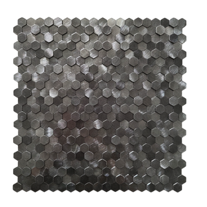 Zelfklevende tegel / plaktegel | Gunmetal hexagon | 305.9x306.8x4mm