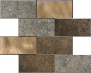 Zelfklevende tegel | Metro koper taupe grijs | 30.5x30.5x4mm