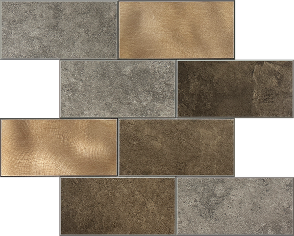 Zelfklevende tegel | Metro koper taupe grijs | 30.5x30.5x4mm
