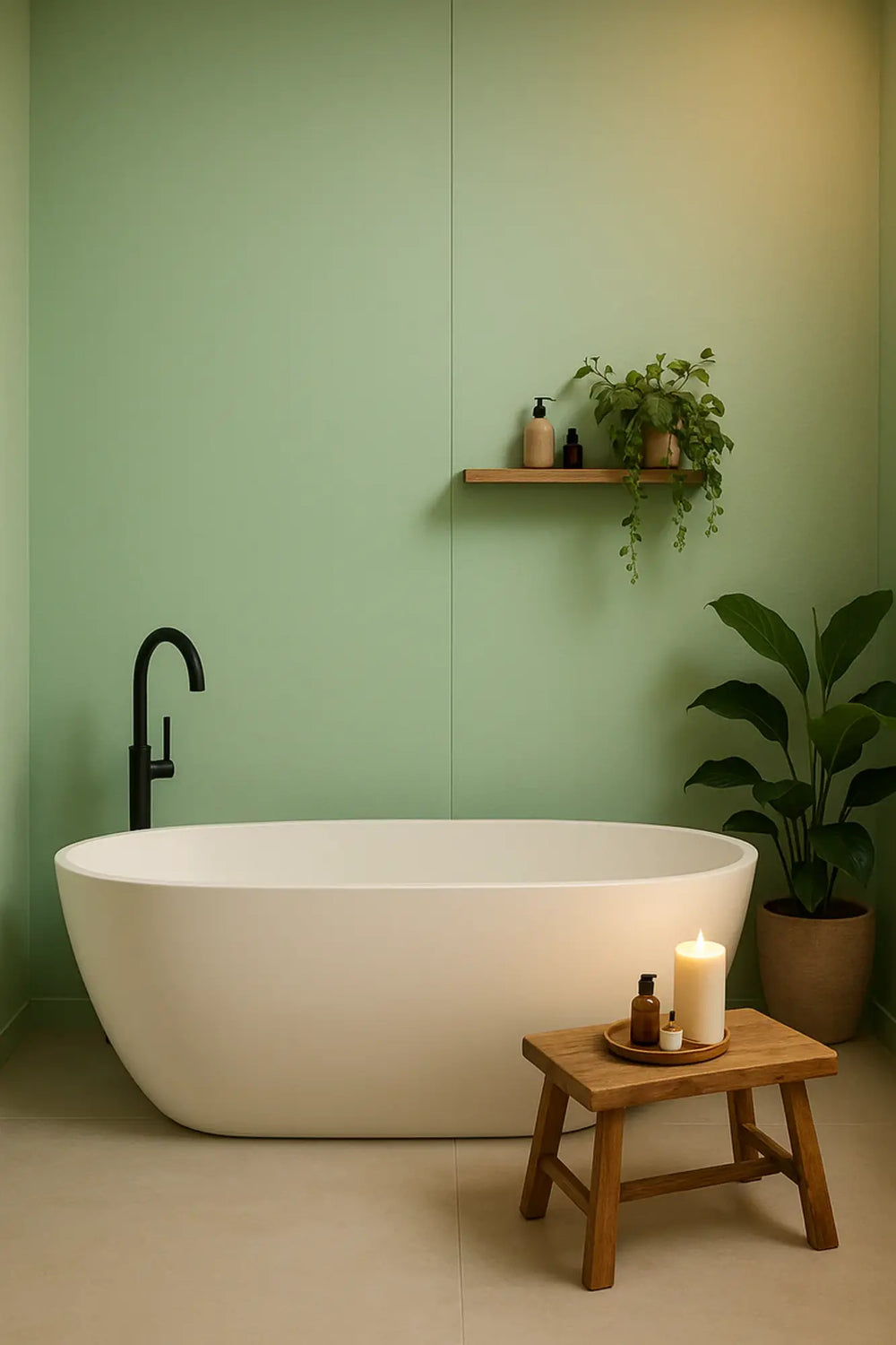 PVC wandpaneel Effen Mint Groen Mat
