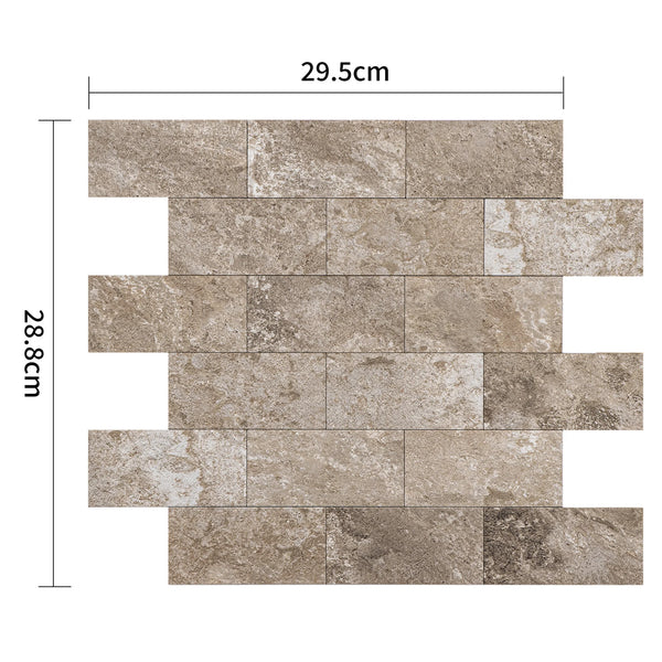 Zelfklevende tegel / plaktegel | Taupe natuursteen | 295x288x3.3mm