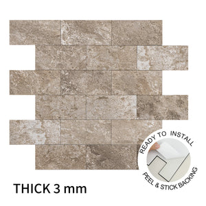 Zelfklevende tegel / plaktegel | Taupe natuursteen | 295x288x3.3mm