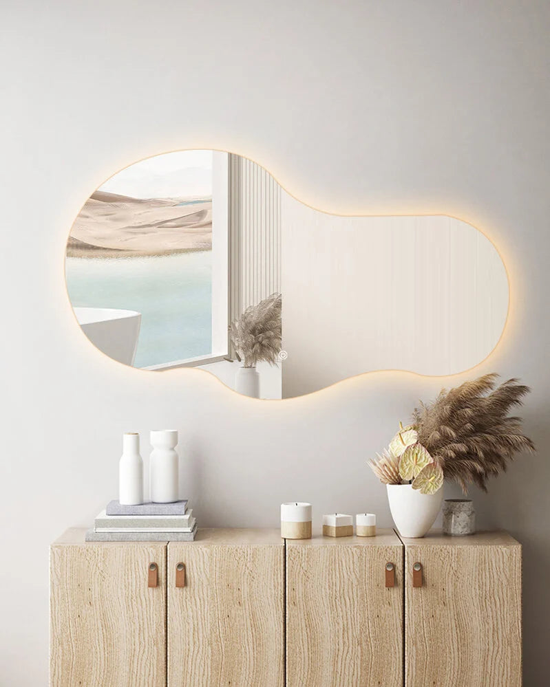 NEBULA Randloos toiletspiegel / badkamerspiegel met verlichting - 100 cm