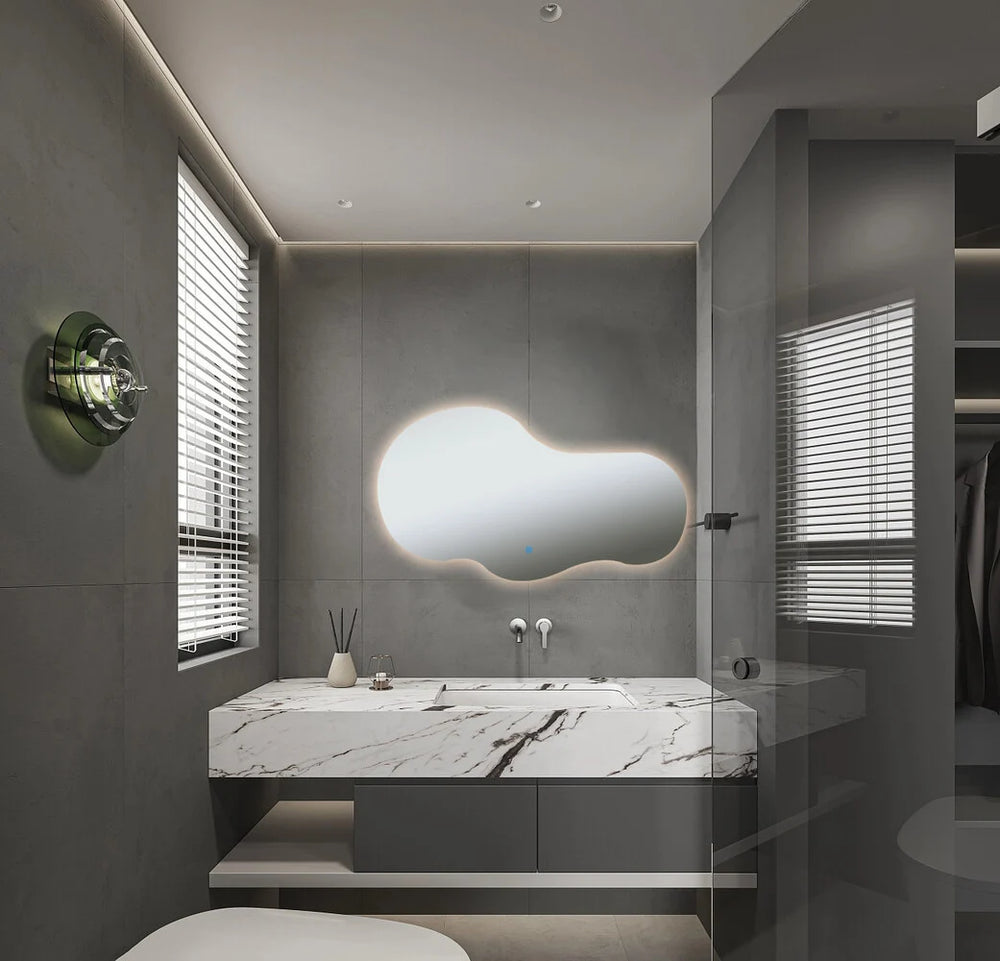 NEBULA Randloos toiletspiegel / badkamerspiegel met verlichting - 120 cm