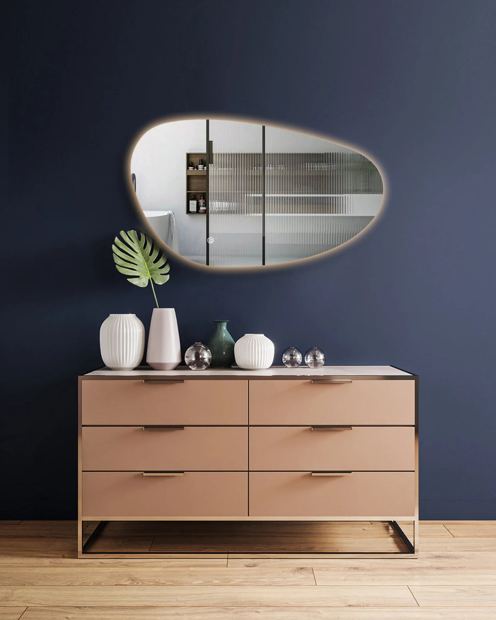 NOVA Randloos toiletspiegel / badkamerspiegel met verlichting - 120 cm