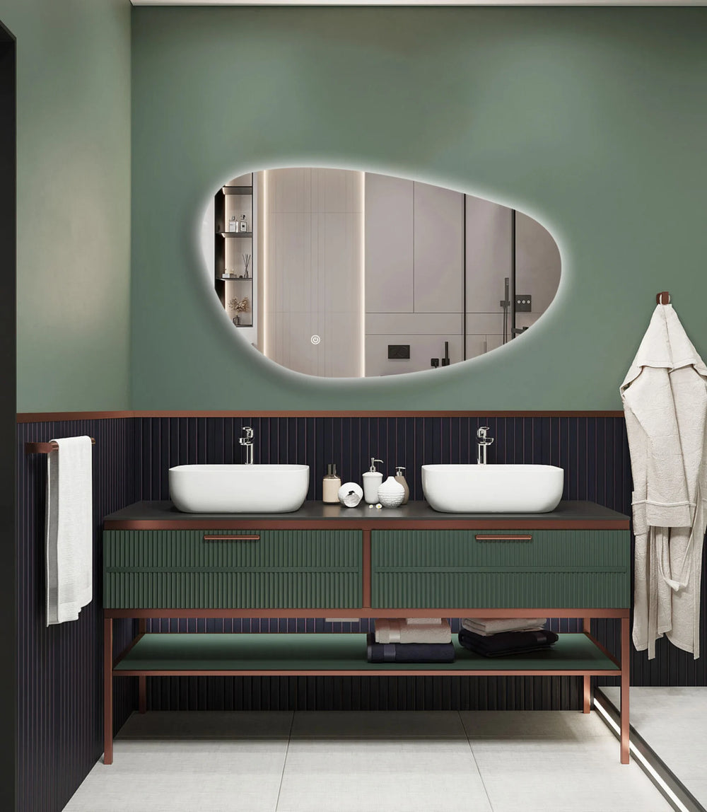 NOVA Randloos toiletspiegel / badkamerspiegel met verlichting - 120 cm