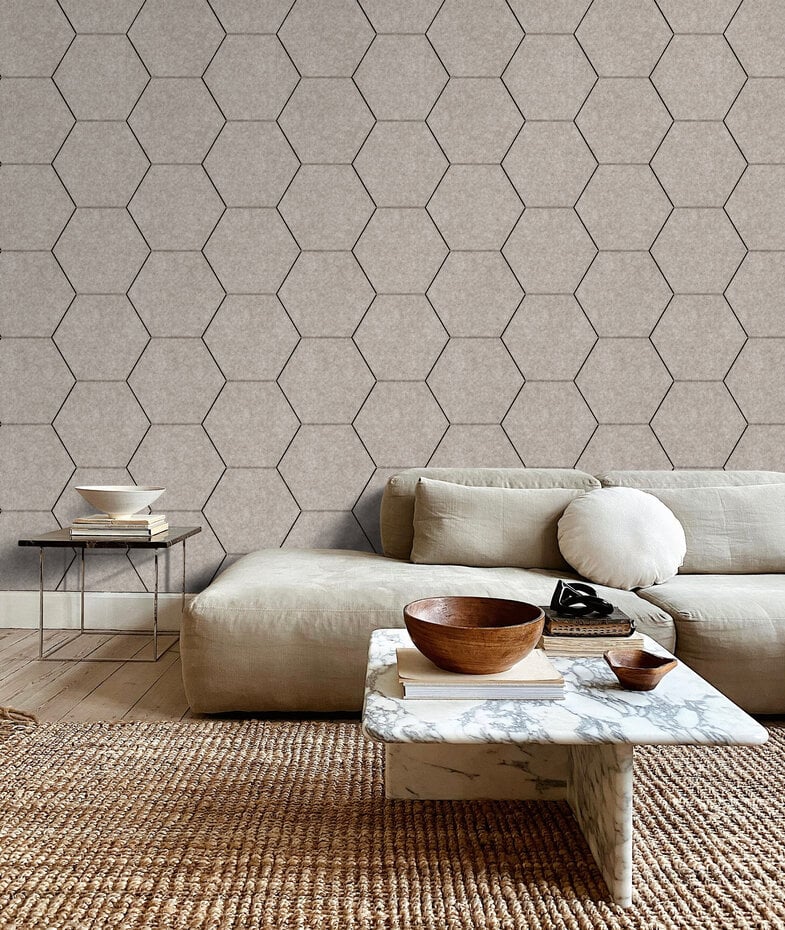 Sample HEXAGON Viltpaneel | Beige