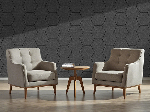 HEXAGON Viltpaneel | Donker Grijs | 280x60