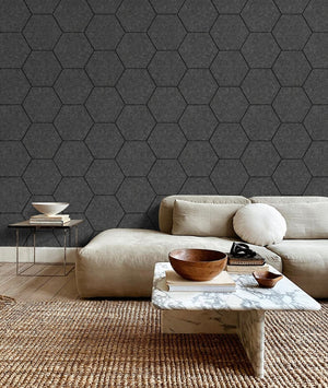 HEXAGON Viltpaneel | Donker Grijs | 280x60