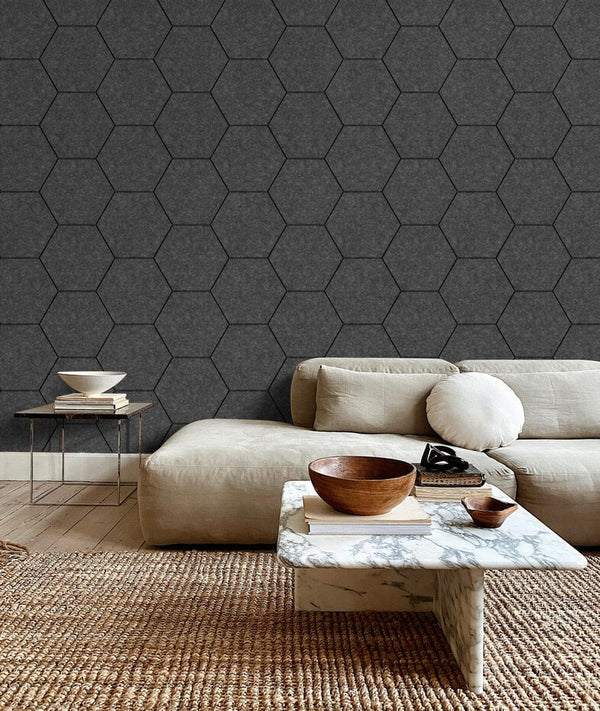 HEXAGON Viltpaneel | Donker Grijs | 280x60
