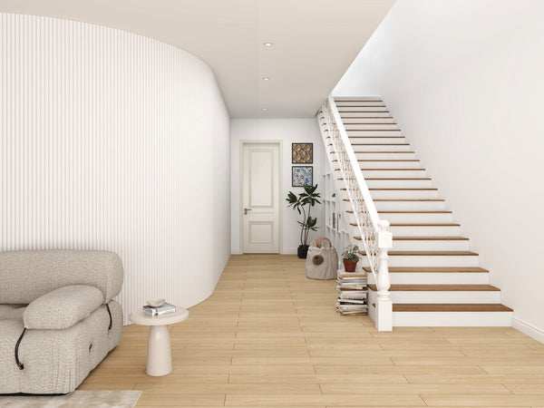 Akoestische Wand Panelen Lattenwand Met Vilt Wit - 270 Cm × 60 Cm