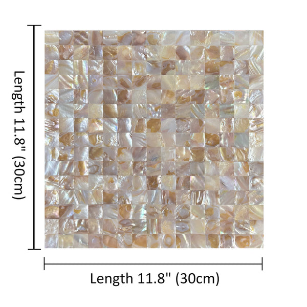 Zelfklevende tegel | Beige pearl blokjes | 305x305x3.3mm