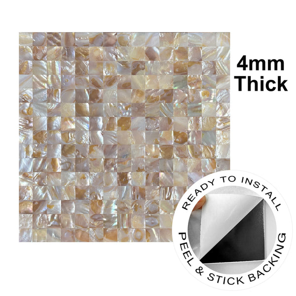 Zelfklevende tegel | Beige pearl blokjes | 305x305x3.3mm
