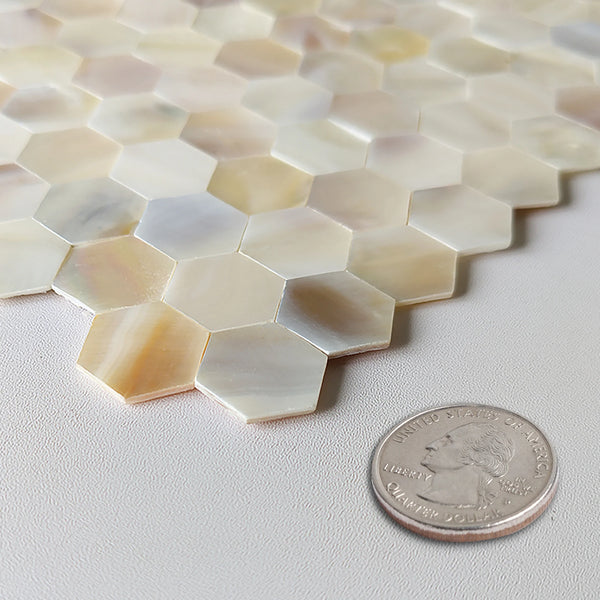 Zelfklevende tegel | Wit pearl hexagon | 305x305x3.3mm