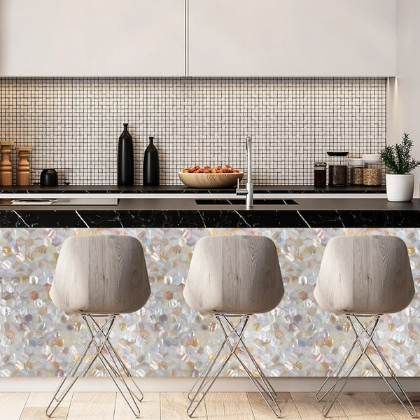 Zelfklevende tegel | Wit pearl hexagon | 305x305x3.3mm