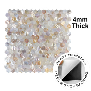 Zelfklevende tegel | Wit pearl hexagon | 305x305x3.3mm