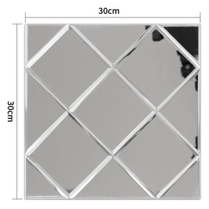 Zelfklevende tegel | Zilver glas | 300x300x4mm