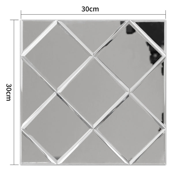 Zelfklevende tegel | Zilver glas | 300x300x4mm