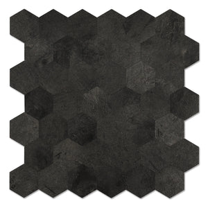 Zelfklevende tegel / plaktegel | Antreciet hexagon | 290x288x4mm