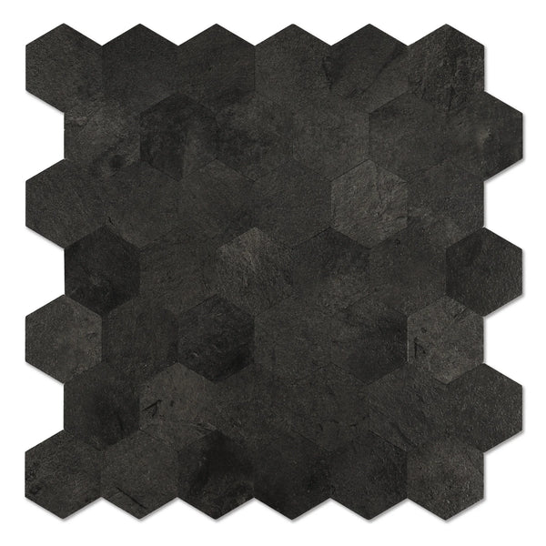 Zelfklevende tegel / plaktegel | Antreciet hexagon | 290x288x4mm