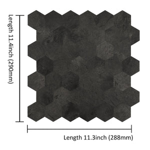 Zelfklevende tegel / plaktegel | Antreciet hexagon | 290x288x4mm