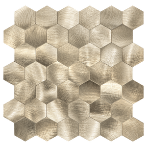 Zelfklevende tegel | Geborsteld goud hexagon | 290x288mm