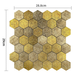 Zelfklevende tegel / plaktegel | Honey stone goud hexagon | 290x288x4mm