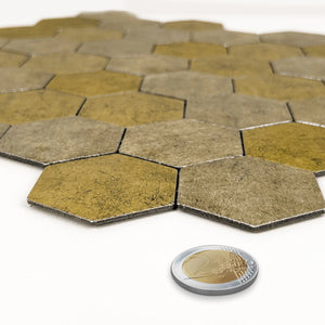 Zelfklevende tegel / plaktegel | Honey stone goud hexagon | 290x288x4mm