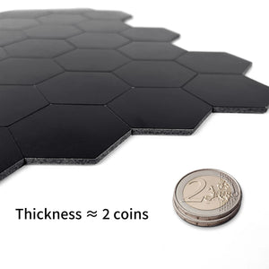 Zelfklevende tegel / plaktegel | Zwart mat hexagon | 290x288x4mm