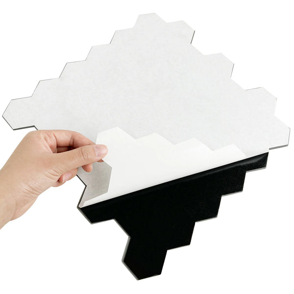 Zelfklevende tegel / plaktegel | Zwart mat hexagon | 290x288x4mm