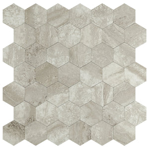 Zelfklevende tegel / plaktegel | Taupe steen hexagon | 290x288x4mm