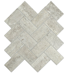 Zelfklevende tegel / plaktegel | Taupe steen visgraat | 295x288x3.3mm