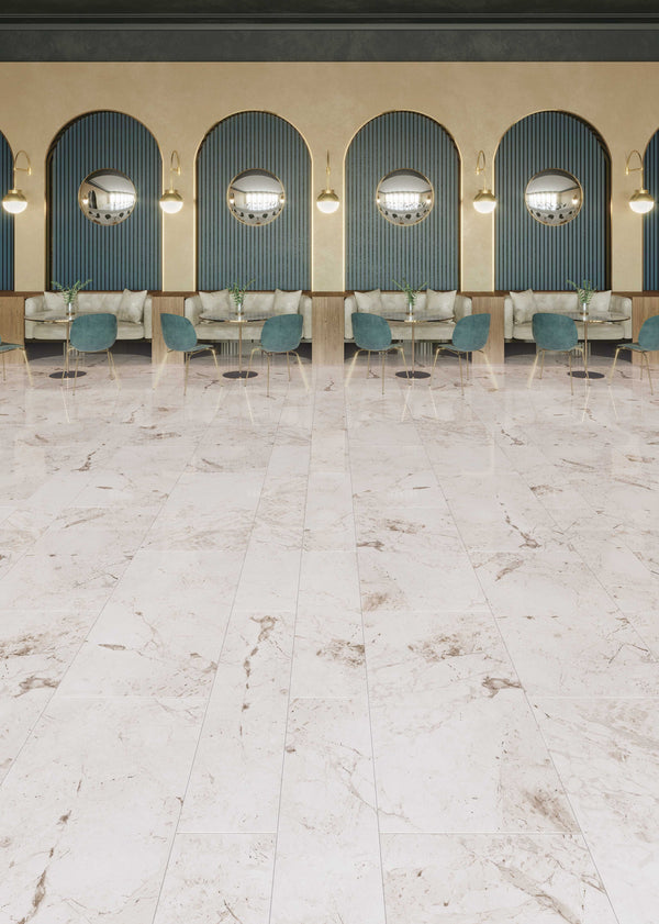 QUA Granite | Aurora Hoogglans Natuursteenlook 60x120 Vloertegel / Wandtegel