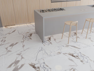 QUA Granite | Paonazzo Halfglans Marmerlook 60x120 Vloertegel / Wandtegel