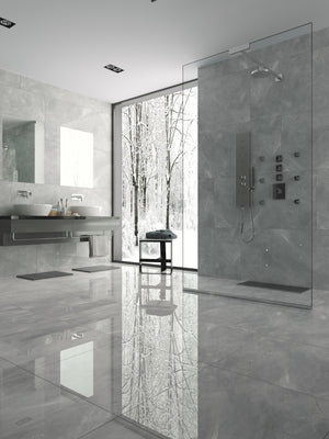 QUA Granite | Pulpis Grey Hoogglans Natuursteenlook 60x120 Vloertegel / Wandtegel