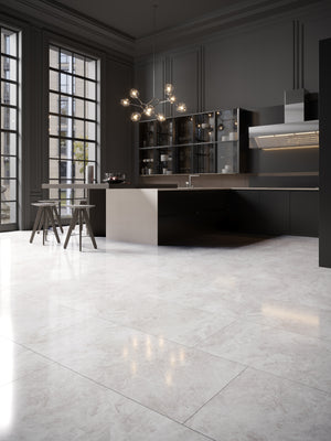 QUA Granite | Nordic Grey Hoogglans Natuursteenlook 60x120 Vloertegel / Wandtegel