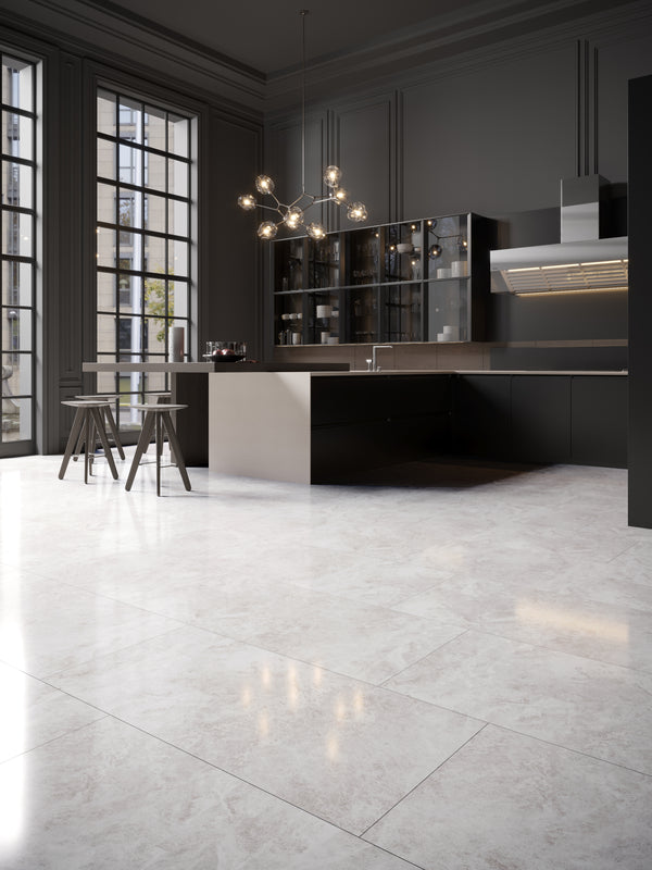QUA Granite | Nordic Grey Hoogglans Natuursteenlook 60x120 Vloertegel / Wandtegel