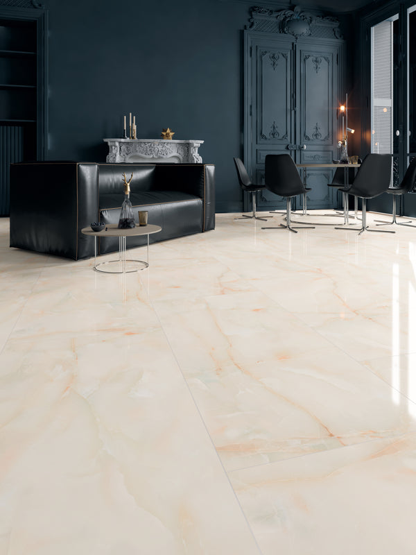 QUA Granite | Sun Onyx Hoogglans Natuursteenlook 60x120 Vloertegel / Wandtegel