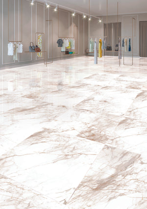 QUA Granite | Calacatta Goldie Hoogglans Marmerlook 60x120 Vloertegel / Wandtegel