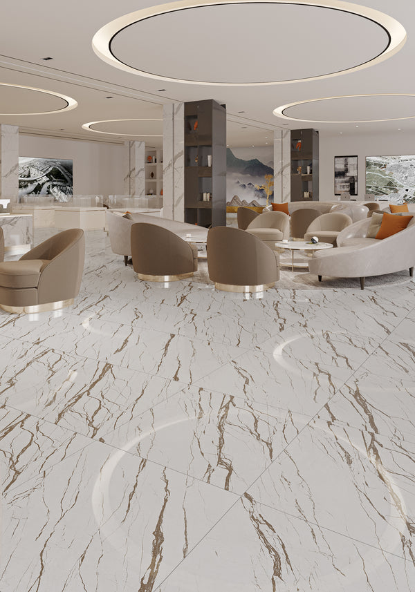 QUA Granite | Ramo Misto Hoogglans Marmerlook 60x120 Vloertegel / Wandtegel