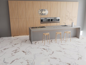 QUA Granite | Paonazzo Halfglans Marmerlook 60x120 Vloertegel / Wandtegel