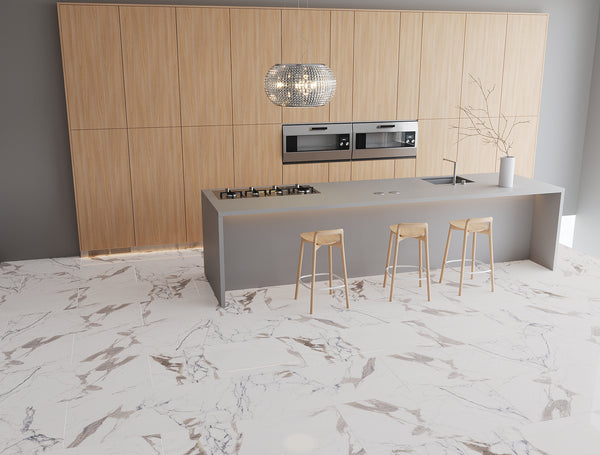 QUA Granite | Paonazzo Halfglans Marmerlook 60x120 Vloertegel / Wandtegel