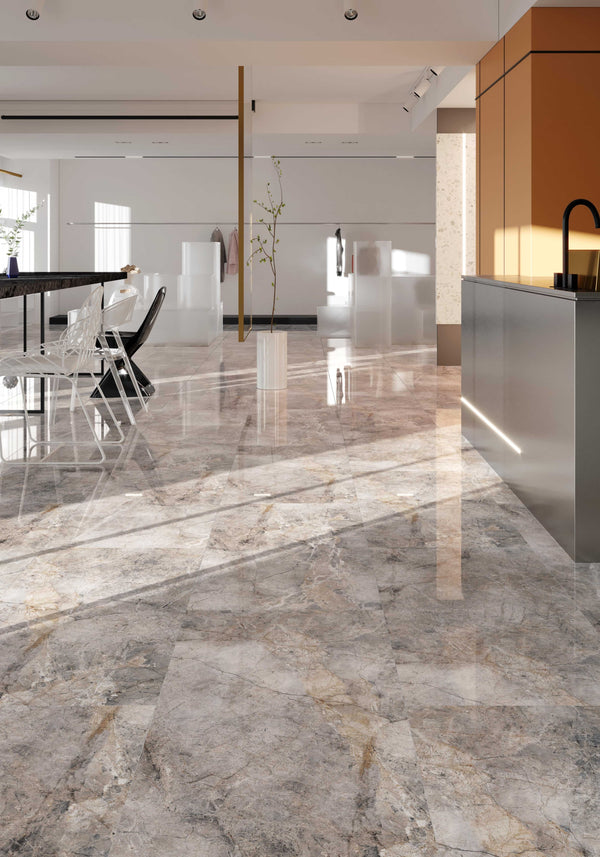 QUA Granite | Martins Marble Light Hoogglans Natuursteenlook 60x120 Vloertegel / Wandtegel