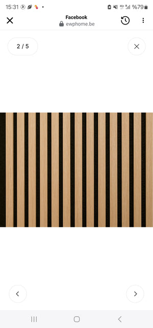 Akoestische wandpaneel (Latten wanden)| 60x280 cm | Eiken | 25 mm latten