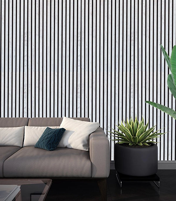 Akoestische wandpaneel (Latten wanden) | 60x280 cm | Wit | 25 mm latten