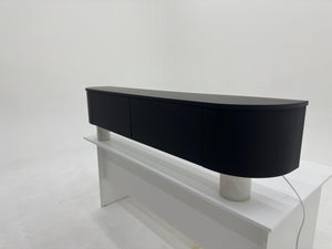 Japandi Tv Meubel Zwart - Curved Met Ledverlichting - Gebogen Zijkant
