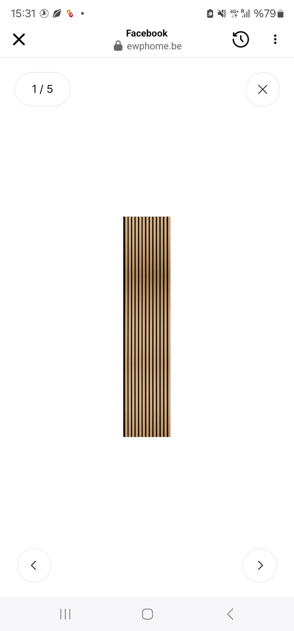 Akoestische wandpaneel (Latten wanden)| 60x280 cm | Eiken | 25 mm latten