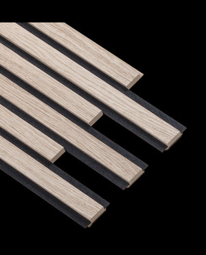 Akoestische Wandpaneel(Latten wanden)  | 60x280 cm | Rustiek Beige| 25 mm Latten