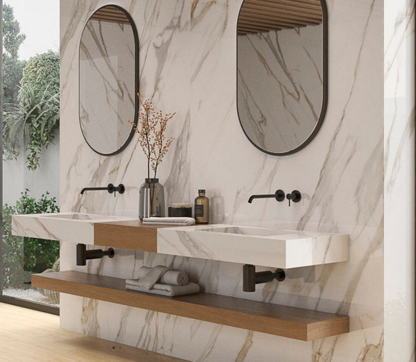60 € PVC-Wandpaneel | 122 x 280 cm | Calacatta Gold Hochglanz